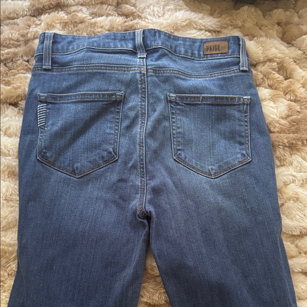 PAIGE Women's Classic Straight Leg Blue Jeans